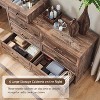 Mastgoal 69" W Big Vanity Desk with Glass Top, Farmhouse Makeup Table with 9 Large Storage Drawers, 3 Color Available Light & 30" HD Led Mirror - 2 of 4