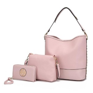 MKF Collection Wren Vegan Leather Women’s Hobo with Pouch and Wristlet Wallet by Mia K- 3 pieces - 1 of 4