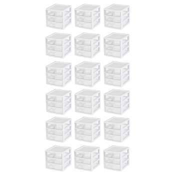 Sterilite Clearview Plastic Multipurpose Small 3 Drawer Desktop Storage Organization Unit for Home, Classrooms, or Office Spaces