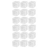 Sterilite Clearview Plastic Multipurpose Small 3 Drawer Desktop Storage Organization Unit for Home, Classrooms, or Office Spaces, White, 18 Pack
