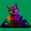 Junior's Design By Humans Cool Cat DJ By clingcling T-Shirt - 2 of 3