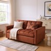 Sapphtopaz Corduroy Couch Sofa - Double Sleeper with Pull-Out Bed, 2 Pillows & Side Storage, Upholstered Furniture for Living Room, Bedroom & Guest - 4 of 4