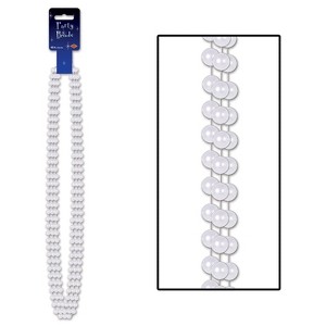 Beistle Party Beads - Large Round, 12mm x 48", (9/Pkg) White - 1 of 1