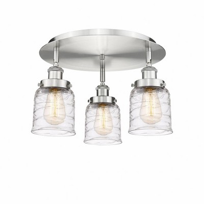 Bell - 3 Light Flush Mount In Art Deco Style-9.25 Inches Tall and 16.75 Inches Wide