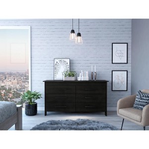 NicBex 6 Wide Drawers Dresser,Modern Double Dressers with Wood Pattern,Minimalist Chest of Drawers for Bedroom,Living Room,Hallway,Storage Cabinet - 1 of 4