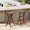 Tangkula Bar Stools Set of 2 30" Folding Bar Height Stools w/ Saddle Seat & Footrest - 2 of 4