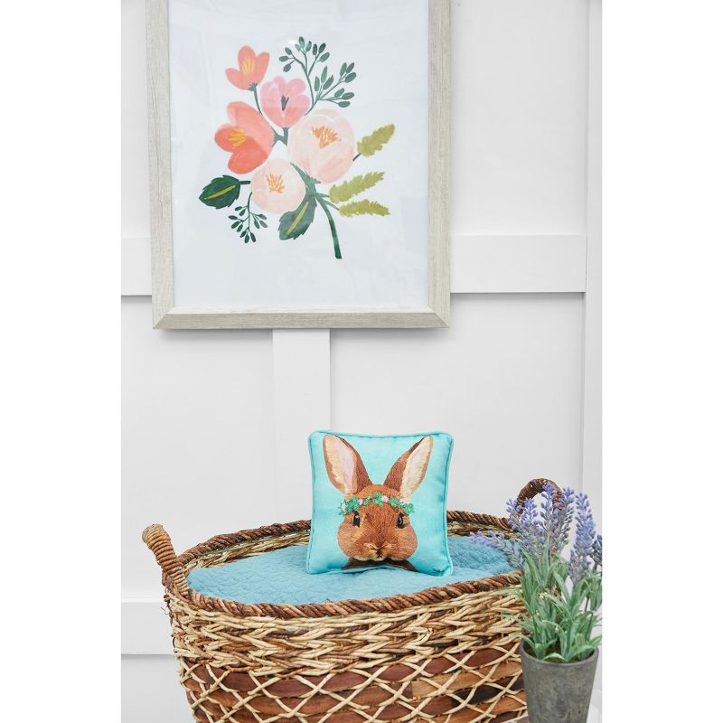 C&F Home 8" x 8" Clover Easter Bunny Spring Petite Printed Throw Pillow, 4 of 8