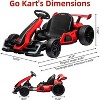 24V Kids Electric Drift Go-Kart, Adjustable Seat, 4 Speed Modes, LED Lights, Music & Horn, Battery-Powered Ride-On for Ages 6-12 - 2 of 4