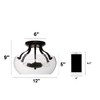 LNC Maison 3-Lights 12-in Oil-rubbled Black and Seeded Glass Traditonal LED Semi-flush Mount Lightsing - 3 of 4