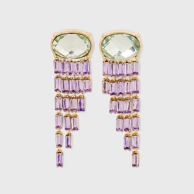 Glass Cascasing Stones Drop Earrings - A New Day™ 