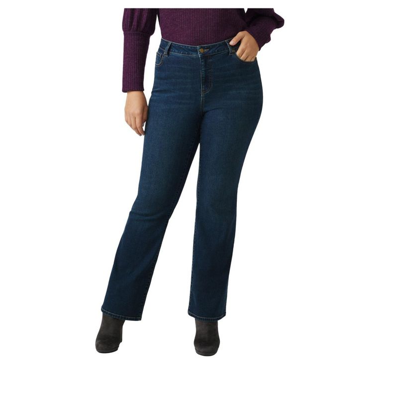 DressBarn Women's Plus Westport Signature 5 Pocket Bootcut High Rise Jeans with Hidden Tummy Solution, 1 of 2