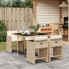 vidaXL 5 Piece Patio Dining Set with Cushions Beige Poly Rattan - 2 of 4