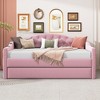 NicBex Twin Size Daybed Upholstered Frame Day Bed with Trundle, Sleeper Sofa with Tufted Button and Copper Nail for Apartment - 3 of 4