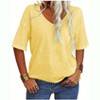 Imily Bela Women's Casual V Neck Half Sleeve Oversized T Shirt Solid Color Basic Top - 2 of 4