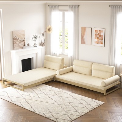 Gaoyangjiaju 82.67 Inch Modern Convertible Sofa Bed with Solid Wood Frame and Removable Covers