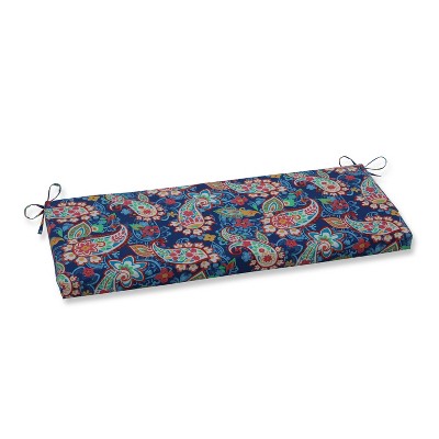 Paisley Party Outdoor Bench Cushion Blue - Pillow Perfect