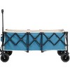 Foldable Extended Steel Wagon Carts With All-Terrain Wheels,Outdoor Utility Wagon For Camping Shopping Sports Fishing -The Pop Home - 3 of 4