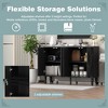 47.2'' Modern TV Stand with Adjustable Shelves,Entertainment Center with 2 Cabinets,Solid Wood Legs,Anti-Tip Device for Living Room TVs up to 43'' - 4 of 4