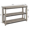 Coolmee Farmhouse Console Table, 47 Inch Narrow Entryway Table with Storage, 3 Tier Wood Console Tables for Living Room, Hallway, Entryway - 3 of 4