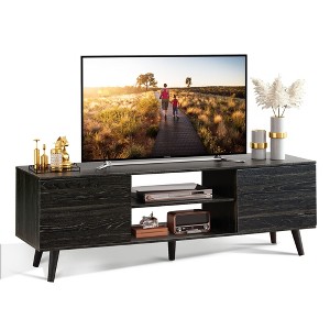 TV Stand for 55 60 inch TV, Boho Entertainment Center with Storage Cabinets, TV Console for Living Room Decor - 1 of 4