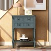 OUTSUPPLY Slim Console Table with 3 Drawers & Shelf, Solid Wood Sofa Table for Narrow Spaces, Easy Assembly, Living Room & Entryway - 3 of 4