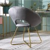CAVINAS Velvet Upholstered Accent Chair with Gold Metal Frame, Curved Back Armchair for Dining or Living Room - 3 of 4