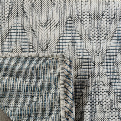 Reversible Gray Synthetic 8' x 10' Rectangular Area Rug
