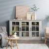 Costway 55'' Buffet Server Table Storage Cabinet Sideboard Glass Doors Adjustable Shelves - 4 of 4