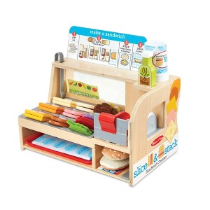 Melissa & Doug Slice & Stack Wooden Sandwich Counter with Deli Slicer Pretend Play Food - 56pc - 1 of 4