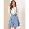 Allegra K Women's Retro A-Line Mini Buttons Decor Polka Dots Overall Suspender Dress - 2 of 4