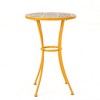 Chic Crate-Modern Industrial Outdoor Side Table - Yellow Tile Mosaic Top & Powder-Coated Metal Legs, Waterproof - 2 of 4