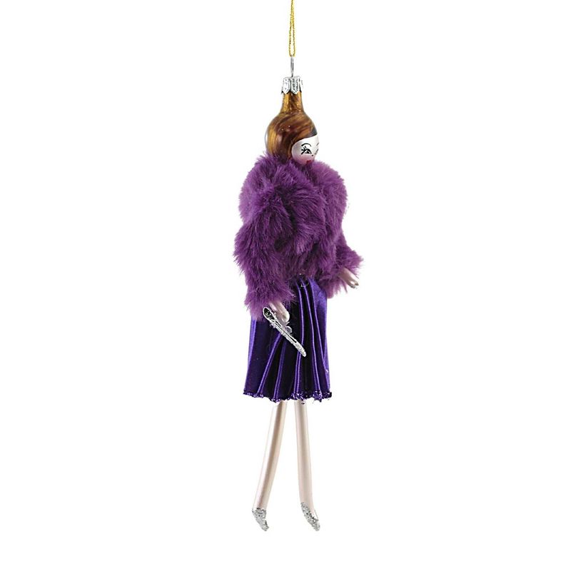 Italian Ornaments 7.0 Inch Petunia In Pleated Purple Skirt Ornament Italian Fashion Diva Tree Ornaments, 2 of 4