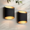 Possini Euro Design Everard 10" High Modern Outdoor Wall Light Fixture Mount Porch House Exterior Outside Set of 2 LED Bulb Weatherproof Matte Black - 2 of 4