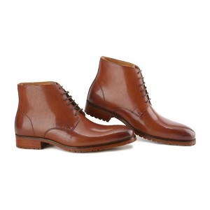 Gino Vitale | Men's Handcrafted Genuine Leather Lace-Up Dress Boot - 1 of 3