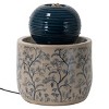 Multicolor Chinoiserie Ceramic Indoor Water Fountain With Pump - Foreside Home & Garden - 3 of 4