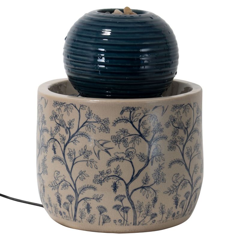 Multicolor Chinoiserie Ceramic Indoor Water Fountain With Pump - Foreside Home & Garden, 3 of 8