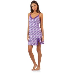 Casual Nights Women's Sleepwear Lace Trim Slip Camisole Nightie - 1 of 4