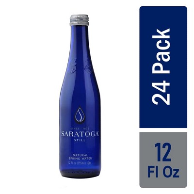 Saratoga Natural Spring Water, Still - 12 Fl Oz Glass Bottle (Pack of 24)