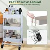 SKONYON 3 Tier Rolling Cart Utility Cart with Lockable Wheels Rolling Metal Storage Easy Move - 4 of 4