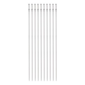 Unique Bargains Stainless Steel Large Eye Straight Embroidery Hand Sewing Needle 10 Pcs - 1 of 4
