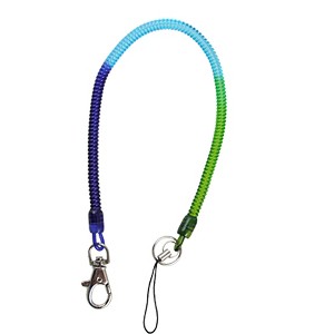 Unique Bargains Cord Design Lobster Clasp Coiled Strap Rope Keyring Chain Clip Green - 1 of 4