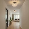 DORESshop 9.5 in. 1-Light Black Semi Flush Bowl Ceiling Light, Vintage Glass Farmhouse Fixture for Hallway, Bedroom, Kitchen - 4 of 4
