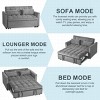 INFURNIC Sofas 3 in 1 Convertible Sleeper Pull Out Loveseat with Adjustable Backrest Velvet Pockets for Living Room, Grey, 52.75"*33.46"*31.1" - 3 of 4