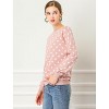 Allegra K Women's Fall Winter Long Sleeve Polka Dots Knitted Pullover Tops - 4 of 4
