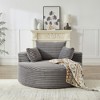 KTMBDW 55" Oversized Round Chair Lounge Chaise Indoor, Cloud Large Circle Chair, Fluffy Modern Sleeper Sofa Bed for Reading - 2 of 4