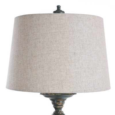 Avignon Blue and White 64" 3-Way Floor Lamp with Fabric Shade