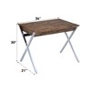 Vynxaria Writing Desk with Chrome-Trimmed Oak Vintage-Industrial Style Functional for Home Office Creative Spaces - 3 of 4