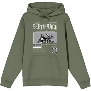Beetlejuice The Ghost With the Most Men's Olive Green Graphic Hoodie - 1 of 2