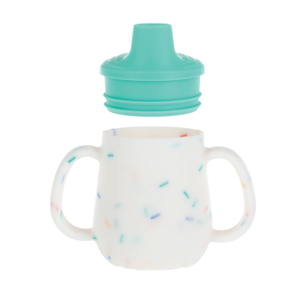 Photos - Glass Nuby 2oz 2 Handle Silicone Sippy Cup with Spout Lid - Confetti Neutral 