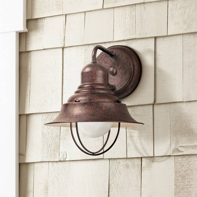Antique Bronze Industrial Outdoor Wall Sconce with Cage Design